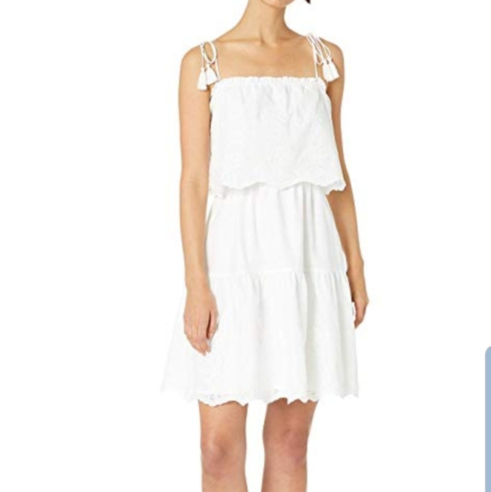 White Eylet Dress//Embroidered Tiered Dress